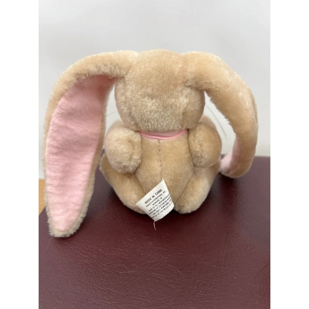 Vtg Wangs Int'l Jointed Plush Bunny Rabbit Pair Twins Pink Bow Floppy Ears‎ 5